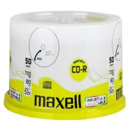 Płyta MAXELL CD-R 700MB 52x (50szt) PRINTABLE, white, do nadruku, cake 624006 Maxell