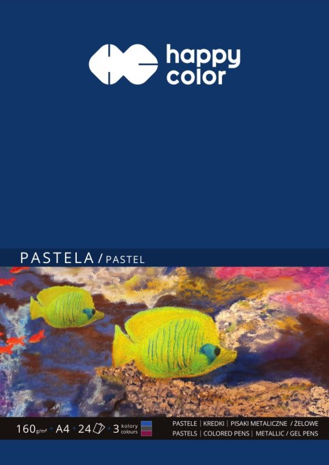 Blok do pasteli A4, 24 ark, 3 kol, 160g, Happy Color HA 7816 2030-A24 Happy Color Blok do pasteli A4, 24 ark, 3 kol, 160g, Happy Color HA 7816 2030-A24 Happy Color