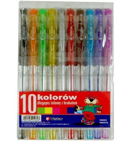 Długopis żel. Brokat 10 kol Penmate Długopis żel. Brokat 10 kol Penmate