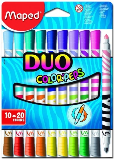 Flamastry dwustronne DUO 10szt 20kol COLORPEP 847010 Maped Flamastry dwustronne DUO 10szt 20kol COLORPEP 847010 Maped