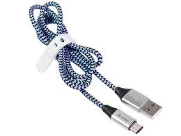 Kabel USB 2.0 TYPE-C A MALE 1m czarno-niebieski TRACER TRAKBK46266 Tracer