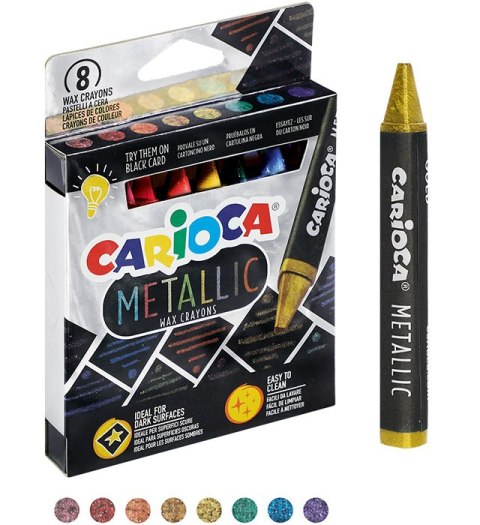 Kredki świecowe CARIOCA metaliczne 8 kolorów (43163) 170-2568 Grand Kredki świecowe CARIOCA metaliczne 8 kolorów (43163) 170-2568 Grand