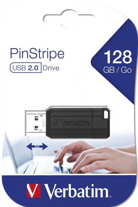 Pamięć Pendrive VERBATIM 128GB USB 2.0 czarny PINSTRIPE 49071 Verbatim Pamięć Pendrive VERBATIM 128GB USB 2.0 czarny PINSTRIPE 49071 Verbatim