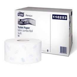 Papier toaletowy Tork PREMIUM mini jumbo, 2 warstwy, kolor biały, makulatura, 170m, (12) system T2 110253 Tork