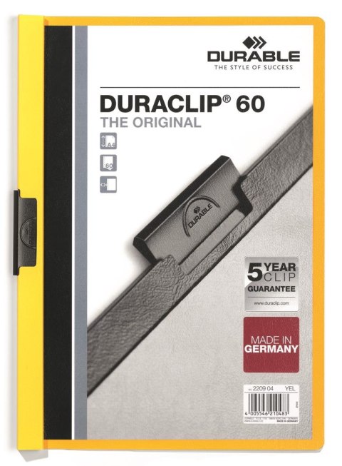 Skoroszyt DURABLE DURACLIP Original 60 żółty 2209-04 Durable