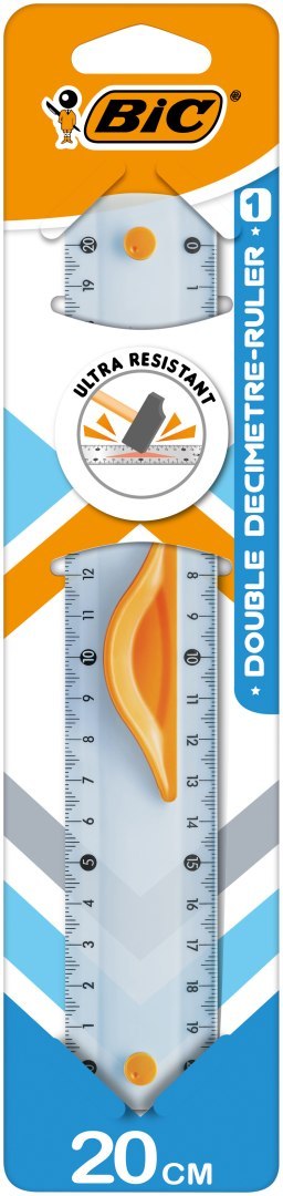 Linijka dwustronna z uchwytem 20cm Double Ruler BIC 9926561 Bic