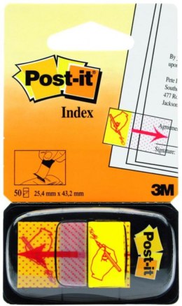 Zakładki indeksujące POST-IT z nadrukiem ręka+ołówek (680-31), PP, 25,4x43,2mm, 50 kart. Post-It 3M