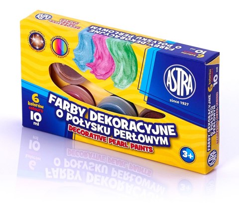 Farby dekoracyjne Astra o połysku perłowym 6 kolorów - 10 ml, 83411902 Astra