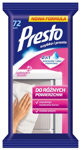 PRESTO Ściereczki nawil.do różnych powierzchni 2w1 72 szt. 11477 Presto