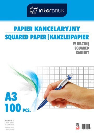 Papier kancelaryjny A3 kratka (100) INTERDRUK Interdruk Papier kancelaryjny A3 kratka (100) INTERDRUK Interdruk