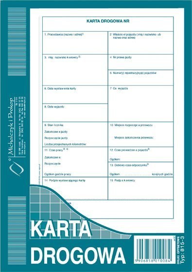 815-3 Nowa KD Karta Drogowa A5 MICHALCZYK I PROKOP Michalczyk i Prokop 815-3 Nowa KD Karta Drogowa A5 MICHALCZYK I PROKOP Michalczyk i Prokop