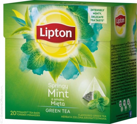 Herbata LIPTON PIRAMID GREEN TEA MIĘTA INTENSE MINT 20t zielona Lipton