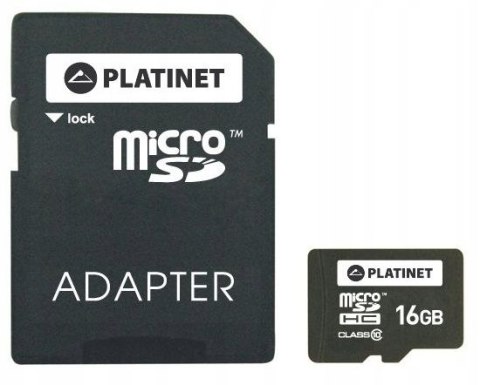 Karta pamięci Micro SDhc + adapter SD 16GB SECURE DIGITA class10 Platinet PMMSD1610 Platinet